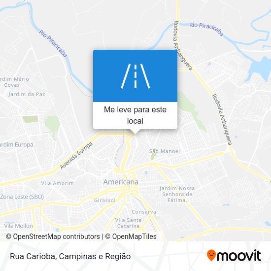 Rua Carioba mapa