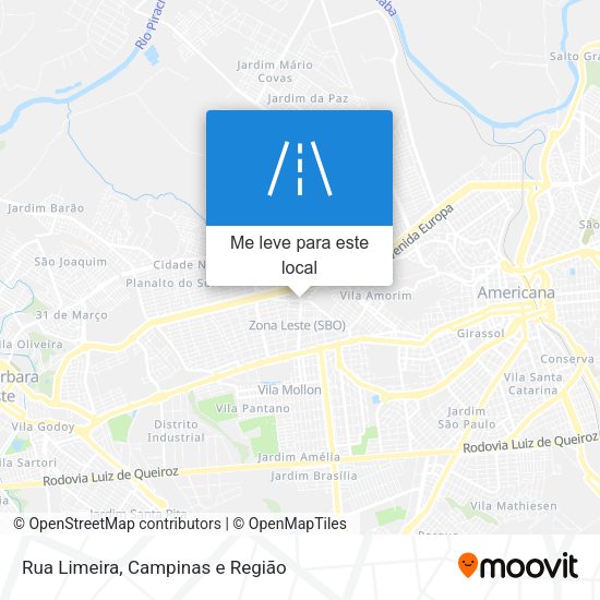 Rua Limeira mapa