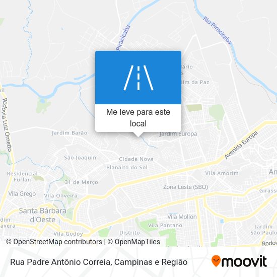 Rua Padre Antônio Correia mapa