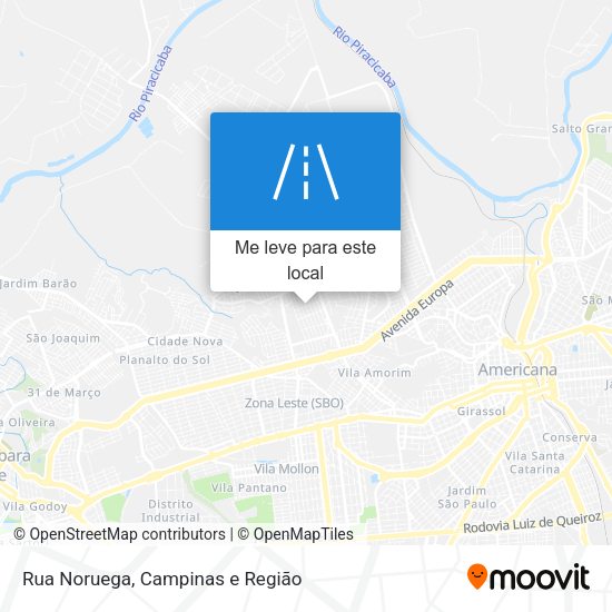 Rua Noruega mapa