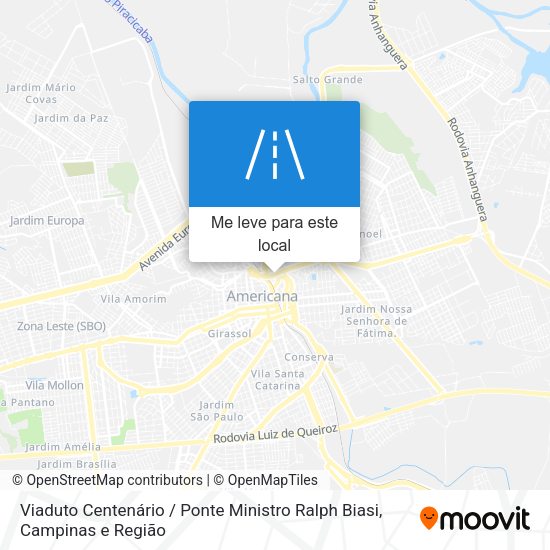 Viaduto Centenário / Ponte Ministro Ralph Biasi mapa