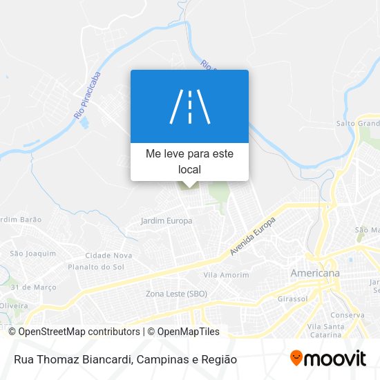 Rua Thomaz Biancardi mapa