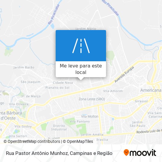 Rua Pastor Antônio Munhoz mapa