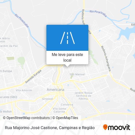 Rua Majorino José Castione mapa