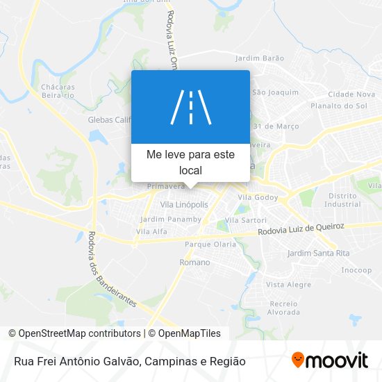 Rua Frei Antônio Galvão mapa