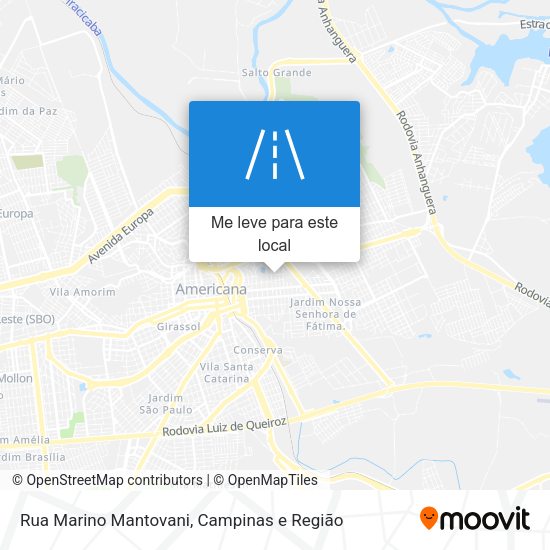 Rua Marino Mantovani mapa