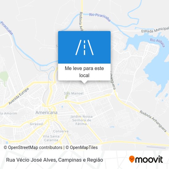 Rua Vécio José Alves mapa