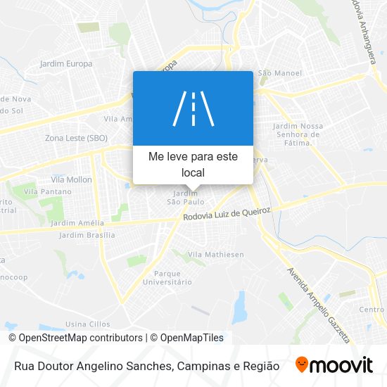 Rua Doutor Angelino Sanches mapa
