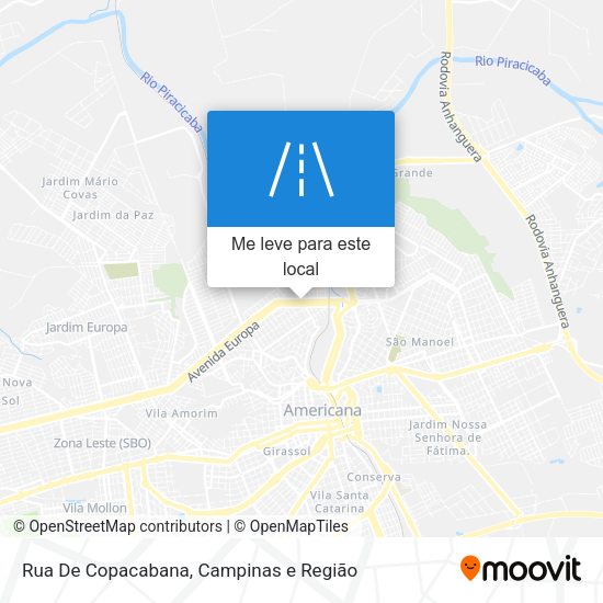 Rua De Copacabana mapa