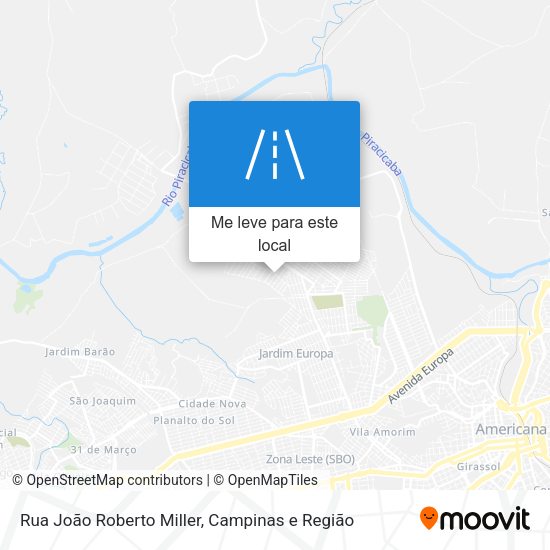 Rua João Roberto Miller mapa