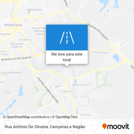 Rua Antônio De Oliveira mapa