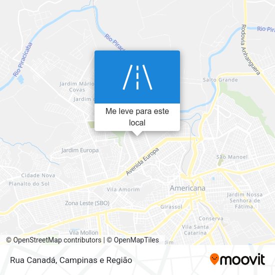 Rua Canadá mapa