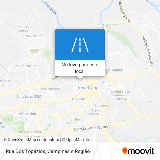 Rua Dos Topázios mapa