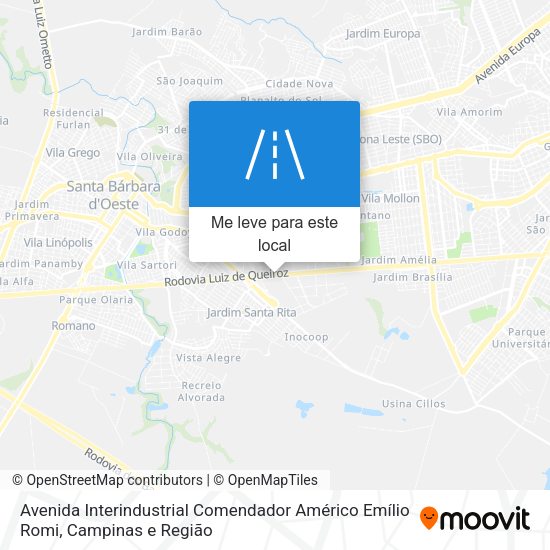 Avenida Interindustrial Comendador Américo Emílio Romi mapa