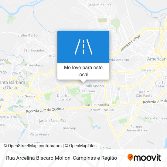 Rua Arcelina Biscaro Mollon mapa