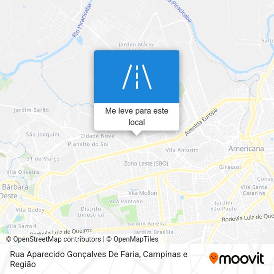Rua Aparecido Gonçalves De Faria mapa