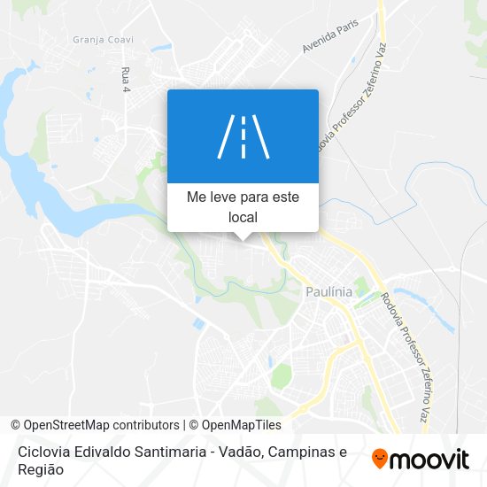 Ciclovia Edivaldo Santimaria - Vadão mapa