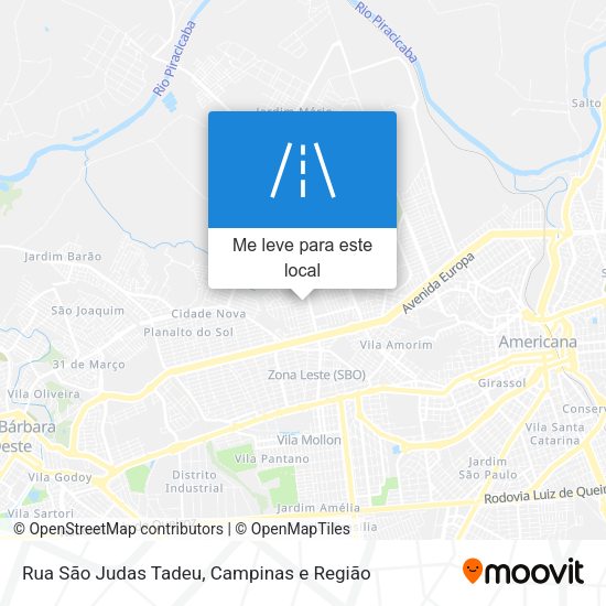 Rua São Judas Tadeu mapa