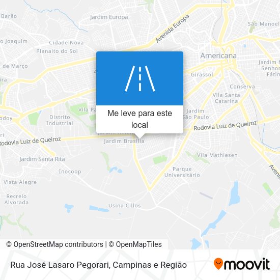 Rua José Lasaro Pegorari mapa