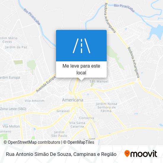 Rua Antonio Simão De Souza mapa