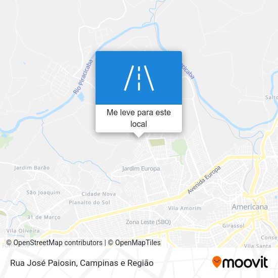 Rua José Paiosin mapa