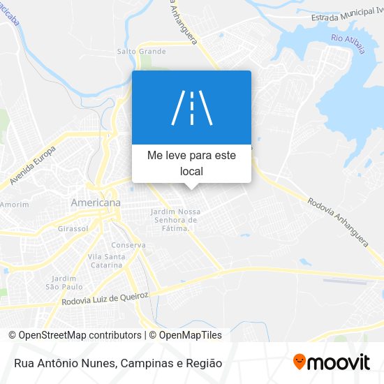 Rua Antônio Nunes mapa