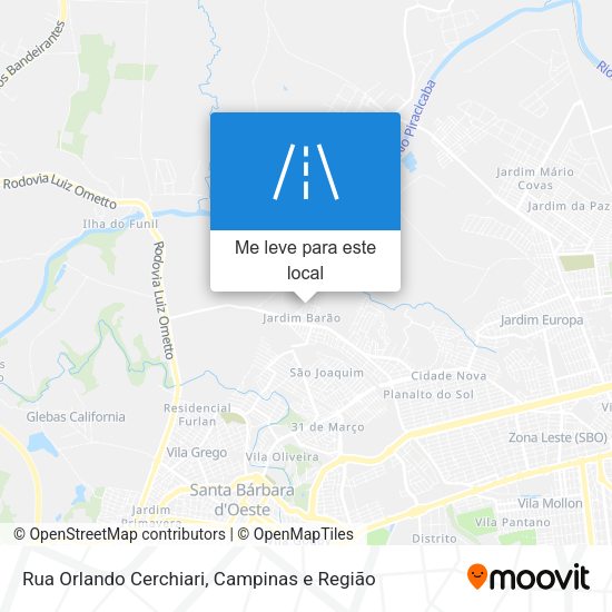 Rua Orlando Cerchiari mapa