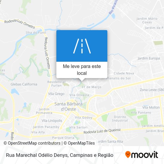 Rua Marechal Odélio Denys mapa