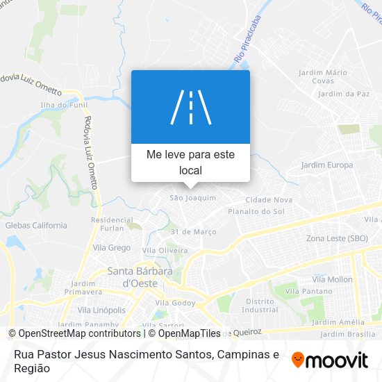 Rua Pastor Jesus Nascimento Santos mapa