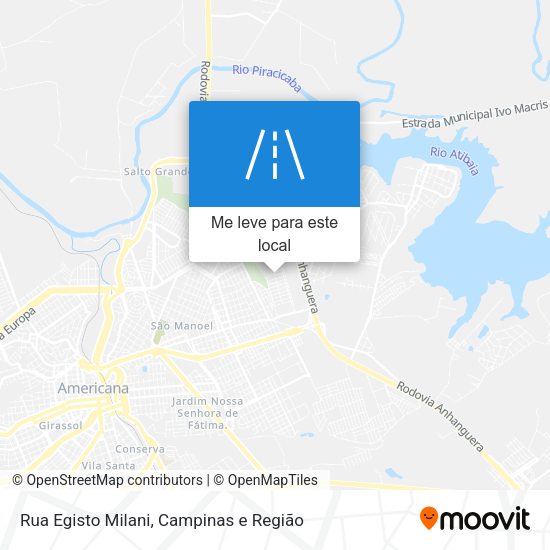 Rua Egisto Milani mapa