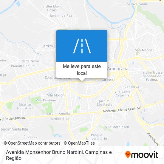 Avenida Monsenhor Bruno Nardini mapa