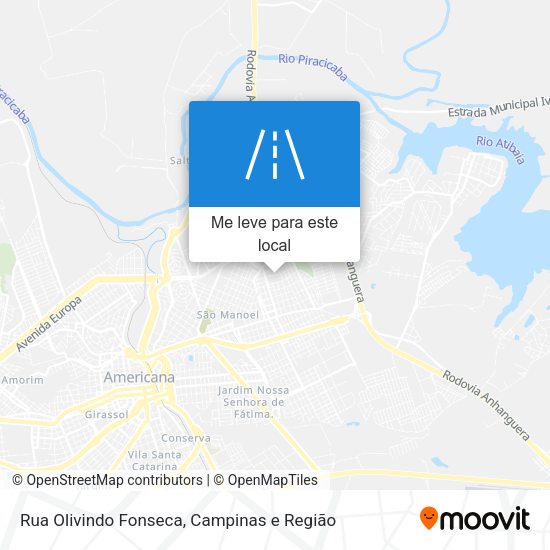 Rua Olivindo Fonseca mapa