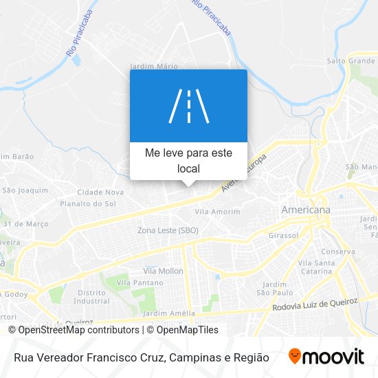 Rua Vereador Francisco Cruz mapa