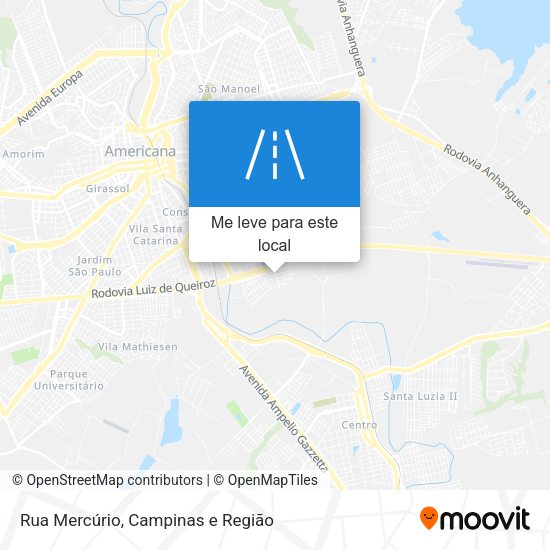 Rua Mercúrio mapa