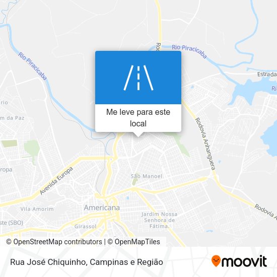 Rua José Chiquinho mapa