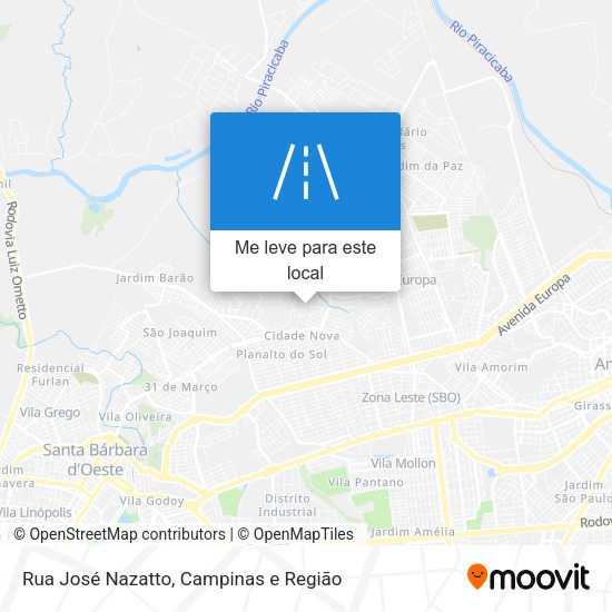 Rua José Nazatto mapa