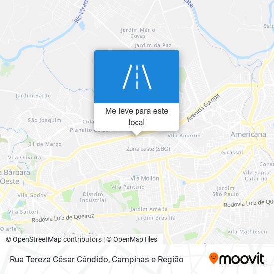 Rua Tereza César Cândido mapa