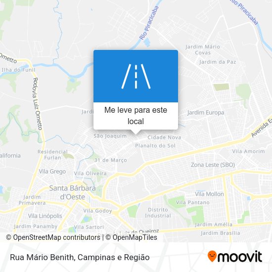 Rua Mário Benith mapa