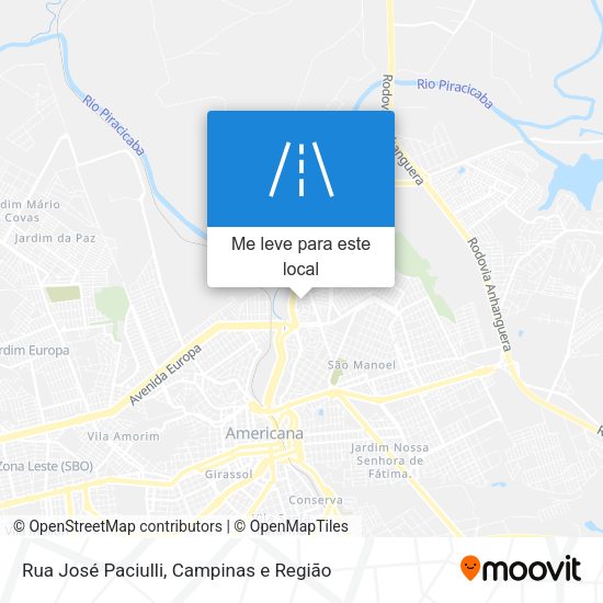 Rua José Paciulli mapa
