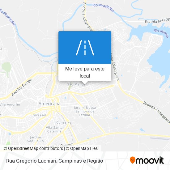 Rua Gregório Luchiari mapa