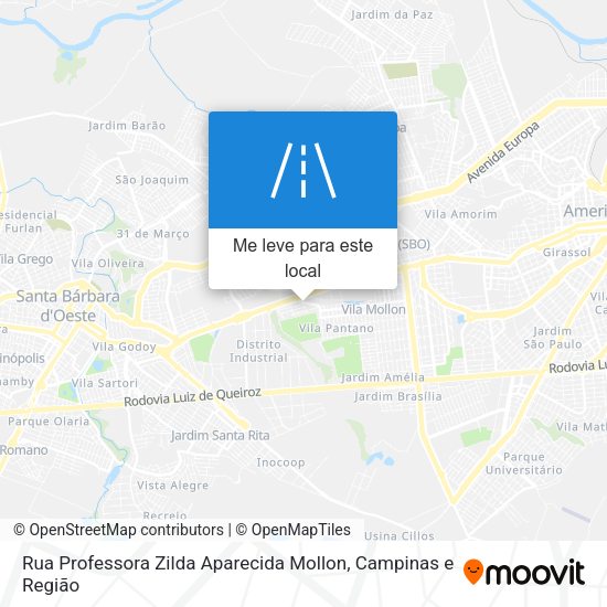 Rua Professora Zilda Aparecida Mollon mapa