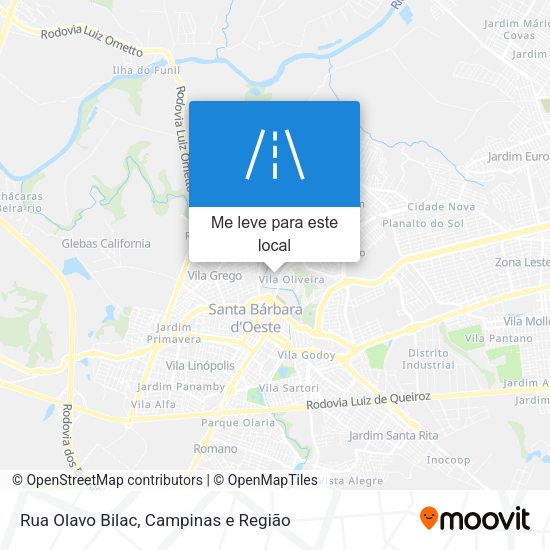 Rua Olavo Bilac mapa