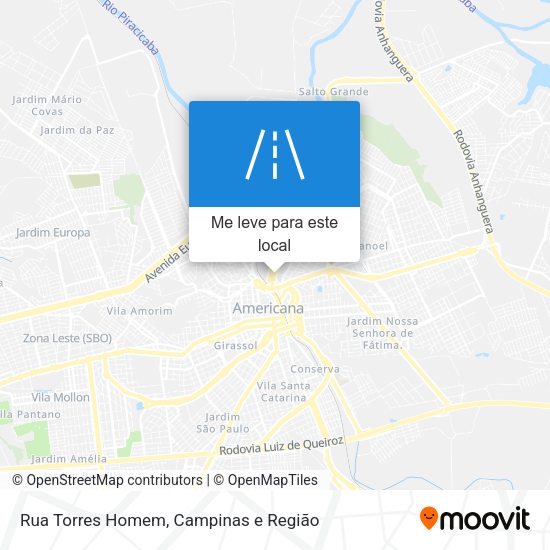 Rua Torres Homem mapa