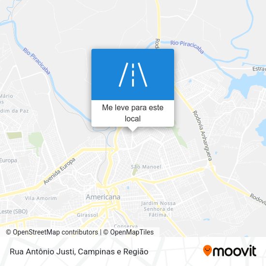 Rua Antônio Justi mapa