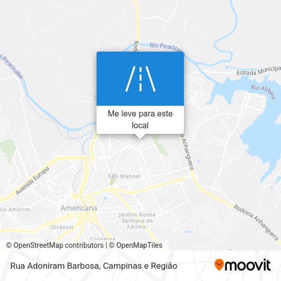 Rua Adoniram Barbosa mapa