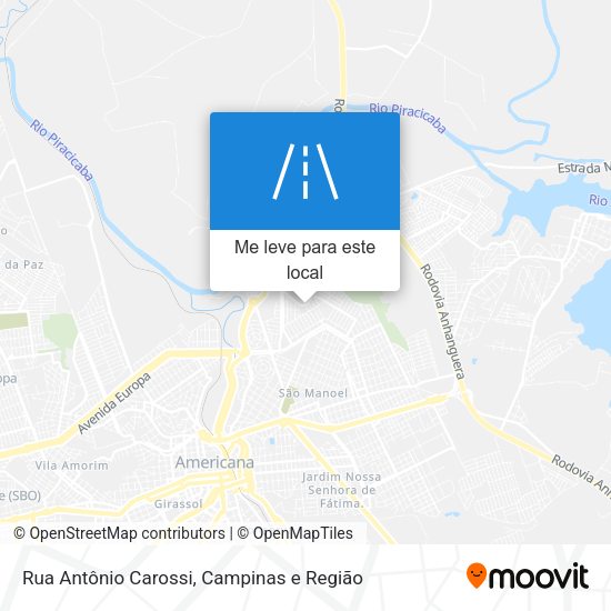 Rua Antônio Carossi mapa