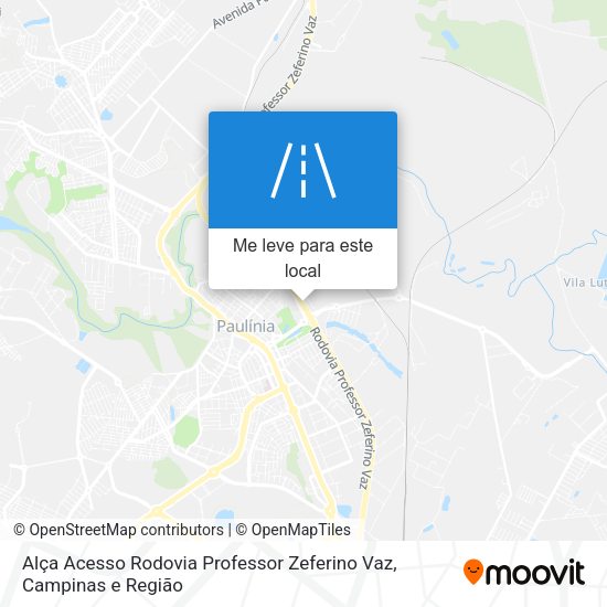 Alça Acesso Rodovia Professor Zeferino Vaz mapa