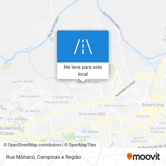 Rua Mônaco mapa