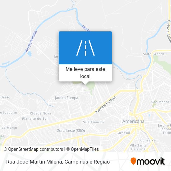 Rua João Martin Milena mapa