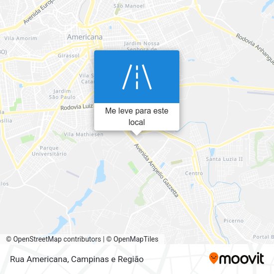 Rua Americana mapa